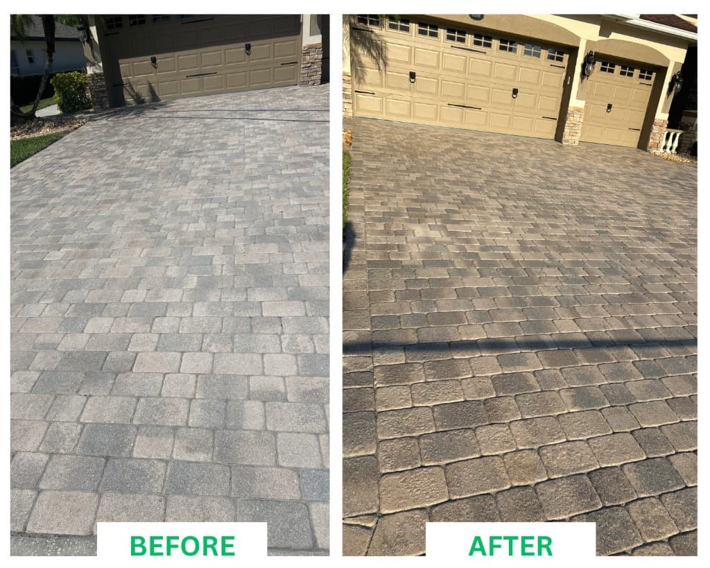 Paver Driveway Cleaning & Sealing